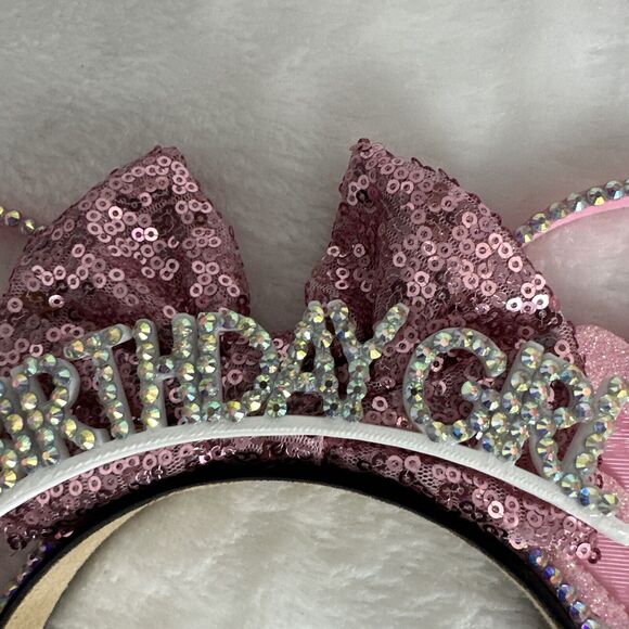 Custom Made Sweet Sixteen Birthday Girl Mouse Ears 16 Cake Headband Pink - Picture 6 of 10